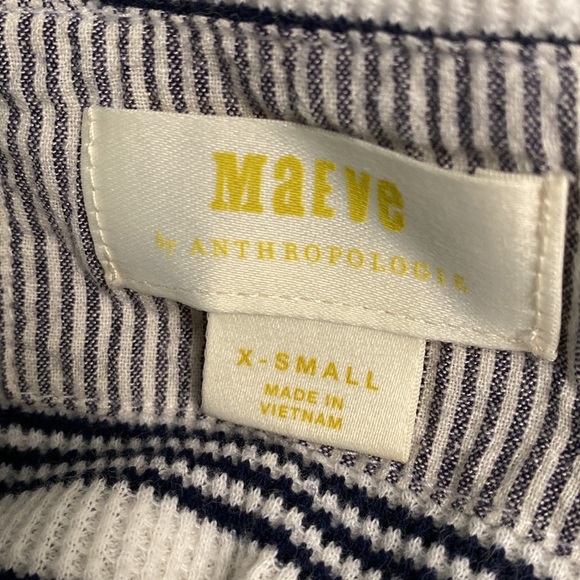 Maeve Anthropologie Eliza Henley Babydoll Women's Tunic Striped Size XS - Picture 11 of 12